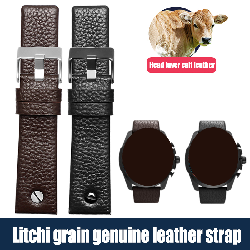 Diesel Watches Smartwatch - Genuine Leather Watchband 24mm 26mm 28mm
