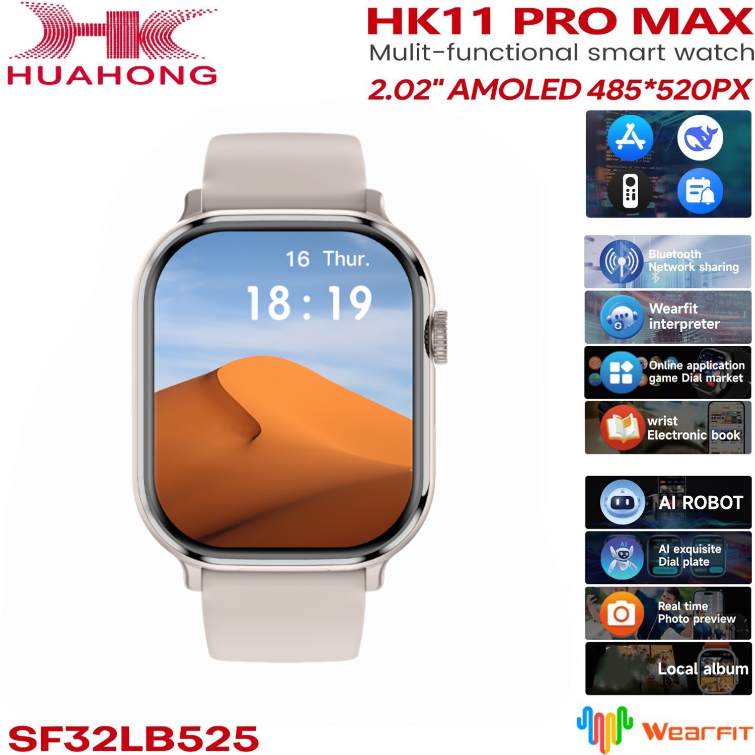 Smartwatch Phone Watches - Original HK11 Pro MAX SmartWatch AMOLED