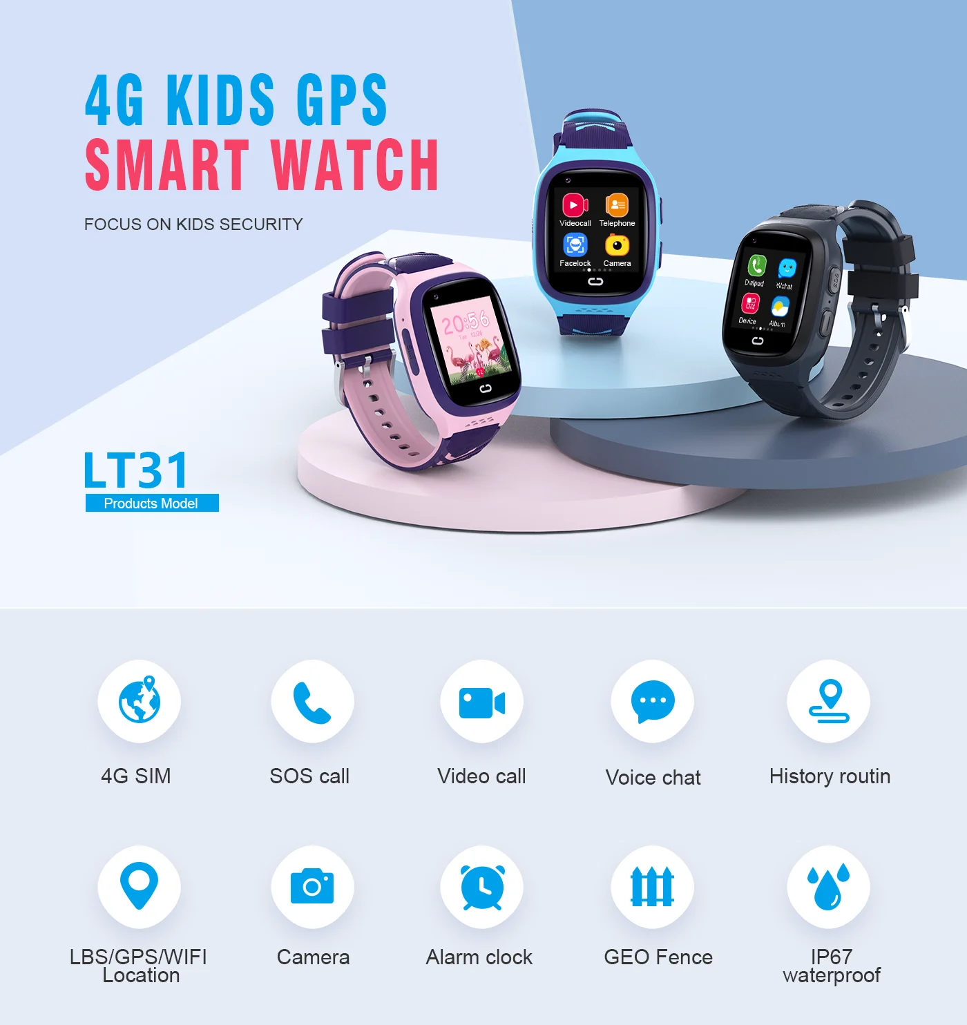 4G Kids Smartwatch SOS Waterpr - огляд і ціна Smartwatch Phone Watches
