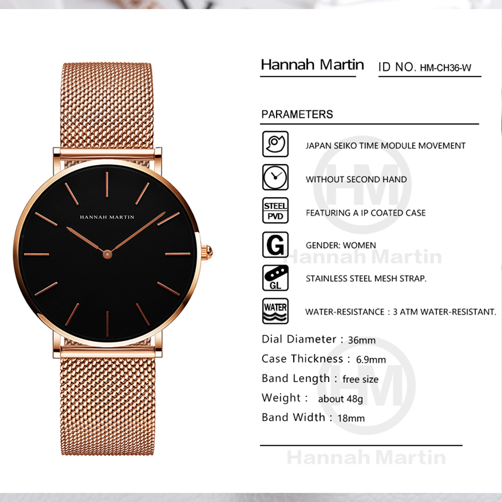 Hannah Martin Top Brand Luxury - огляд і ціна Minimalist Thin Watch