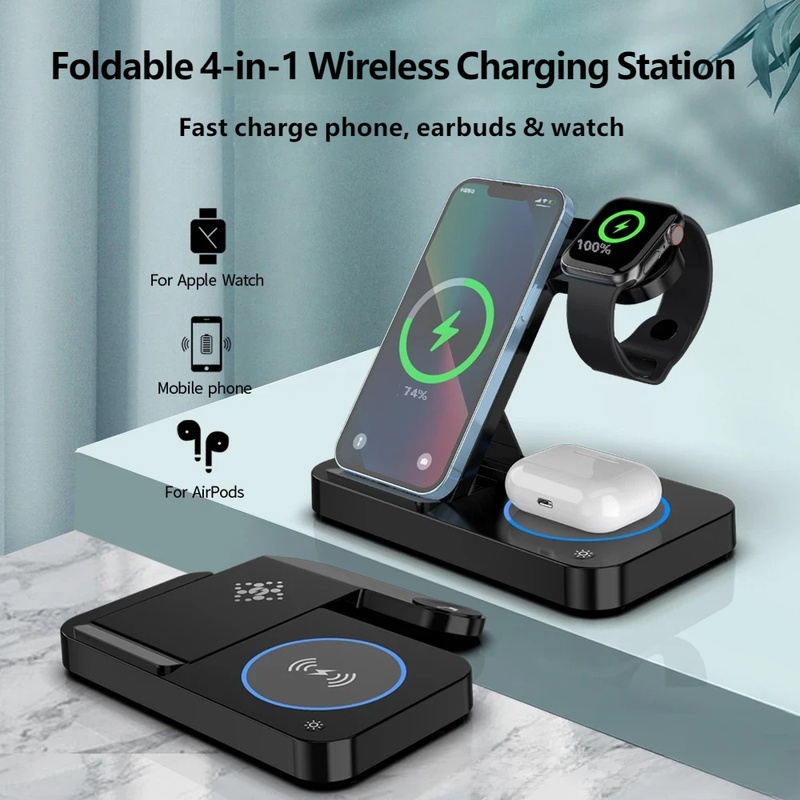 4 in 1 Folding Wireless Charge - огляд і ціна Smartwatch Phone Watches